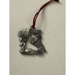 Scottie Dog Mailbox Ornament 1990 Seagull PEWTER Canada M Christmas C14